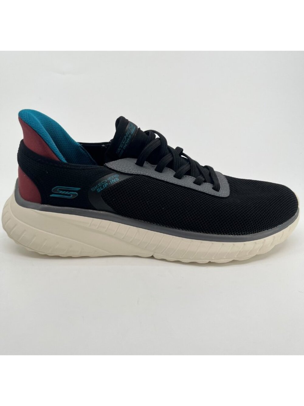 Skechers BOBS Sport Squad Chaos Solid Men Size 11.5 Black Running Shoes Sneakers